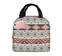 DJNGN Insulated Lunch Bag for Women Boys Girls Aztec Mayan Tribal Pattern Pink Portable Lunch Box with Pocket Reusable Lunch Tote Bag for Work School Picnic Travel
