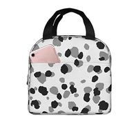 DJNGN Insulated Lunch Bag for Women Boys Girls Cow Print Portable Lunch Box with Pocket Reusable Lunch Tote Bag for Work School Picnic Travel