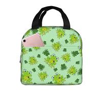 DJNGN Insulated Lunch Bag for Women Boys Girls Frog Portable Lunch Box with Pocket Reusable Lunch Tote Bag for Work School Picnic Travel