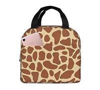 DJNGN Insulated Lunch Bag for Women Boys Girls Giraffe Print Portable Lunch Box with Pocket Reusable Lunch Tote Bag for Work School Picnic Travel