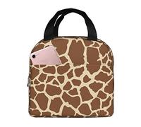 DJNGN Insulated Lunch Bag for Women Boys Girls Giraffe Print Portable Lunch Box with Pocket Reusable Lunch Tote Bag for Work School Picnic Travel