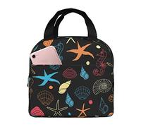 DJNGN Insulated Lunch Bag for Women Boys Girls Starfish Portable Lunch Box with Pocket Reusable Lunch Tote Bag for Work School Picnic Travel