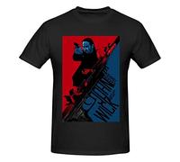 DJNGN John Men's Wick Casual T-Shirts Printed Short Sleeve Crew Neck Summer Shirts Tops Black