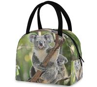 DJNGN Jungle Rain Eucalyptus Australian Koala Reusable Lunch Tote Bag, Insulated Thermal Cooler Container Bag for Back to School Work Picnic Travel Fishing Beach