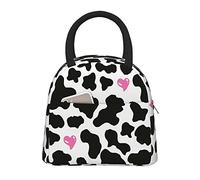DJNGN Large Capacity Insulated Lunch Bag for Women Men Boys Girls Cow Print Portable Lunch Box Reusable Lunch Tote Bag for Work School Picnic Travel