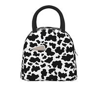 DJNGN Large Capacity Insulated Lunch Bag for Women Men Boys Girls Cow Print Portable Lunch Box Reusable Lunch Tote Bag for Work School Picnic Travel
