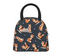 DJNGN Large Capacity Insulated Lunch Bag for Women Men Boys Girls Fox Portable Lunch Box Reusable Lunch Tote Bag for Work School Picnic Travel
