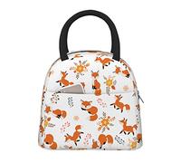 DJNGN Large Capacity Insulated Lunch Bag for Women Men Boys Girls Fox Portable Lunch Box Reusable Lunch Tote Bag for Work School Picnic Travel