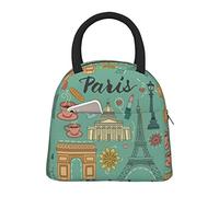 DJNGN Large Capacity Insulated Lunch Bag for Women Men Boys Girls Paris Eiffel Tower Portable Lunch Box Reusable Lunch Tote Bag for Work School Picnic Travel