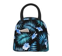DJNGN Large Capacity Insulated Lunch Bag for Women Men Boys Girls Tropical Flower Portable Lunch Box Reusable Lunch Tote Bag for Work School Picnic Travel