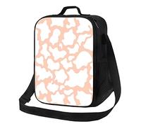 DJNGN Large Cow Print Lunch Bag for Women Men Water Resistant Insulated Lunch Bag with Adjustable Shoulder Strap Reusable Portable Lunchbox Tote Bag for Office Work School Travel