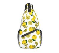 DJNGN Lemon Fruit Pattern Crossbody Chest Bag, Shoulder Bag, Weekend Outdoor Hiking Backpack, Suitable For Men And Women