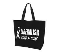 DJNGN Liberalism Find A Cure Women'S Lightweight Canvas Handbag Reusable Shopping Bag Black