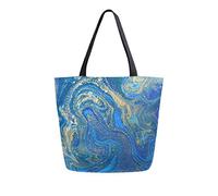 DJNGN Lliquid Marble Ink Pattern Canvas Tote Bag Reusable Grocery Bags Tote Carrying Bag with Handles