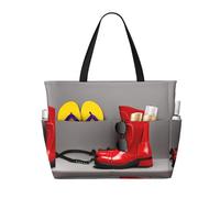 DJNGN London Red Telephone Boots Print Spacious Travel Beach Bag,Versatile Anti-Sand Beach Tote,For All Your Needs