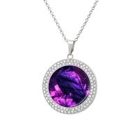 DJNGN Magic Crow Wizard Black Raven Women's Pendant Necklace Gold Silver Charm Picture Necklaces Circle Jewelry