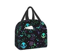 DJNGN Magic Skulls Lunch Bag Witchcraft Lunch Box Reusable Insulated Meal Bags Food Container for Men Women Adults Work Travel Picnic