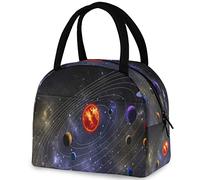 DJNGN Magic Solar System Planets Reusable Lunch Tote Bag, Insulated Thermal Cooler Container Bag for Back to School Work Picnic Travel Fishing Beach