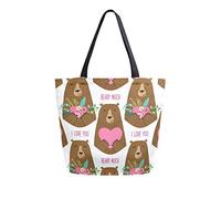DJNGN Mama Bear And Papa Canvas Tote Bag Reusable Grocery Bags Tote Carrying Bag with Handles
