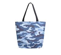 DJNGN Military Camouflage Canvas Tote Bag Reusable Grocery Bags Tote Carrying Bag with Handles