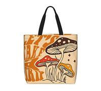 DJNGN Mushroom Let's Take a Trip Casual Shoulder Bag Handbag Reusable Shopping Travel Grocery Bag Tote Gifts For Women