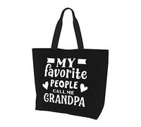 DJNGN My Favorite People Call Me Grandpa Women'S Lightweight Canvas Handbag Reusable Shopping Bag Black