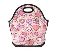DJNGN Neoprene Love Lunch Bag Durable and Waterproof Insulated Lunch Tote with Zipper for Picnic Travel Work School