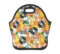 DJNGN Neoprene Retro Lunch Bag Durable and Waterproof Insulated Lunch Tote with Zipper for Picnic Travel Work School