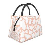 DJNGN Oversized Portable Insulation Cow Print Lunch Bag with Zipper and Insulation Inner Layer Portable Lunch Bag Lunch Box Tote Bag