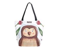 DJNGN Owl Canvas Tote Bag Reusable Grocery Bags Tote Carrying Bag with Handles