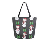 DJNGN Pattern Of Snowmen Canvas Tote Bag Reusable Grocery Bags Tote Carrying Bag with Handles