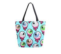 DJNGN Pattern With The Bloody Zombie Canvas Tote Bag Reusable Grocery Bags Tote Carrying Bag with Handles