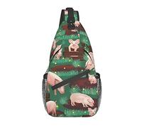 DJNGN Pigs In Farm Crossbody Chest Bag, Shoulder Bag, Weekend Outdoor Hiking Backpack, Suitable For Men And Women