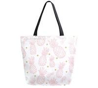 DJNGN Pine with Polka Dot Reusable Grocery Shopping Bag Canvas Tote Bag Large Collapsible Washable Handbag Shoulder for Women