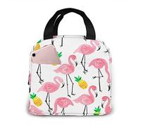 DJNGN Pink Flamingos Insulated Lunch Bag for Women Men Lunch Box Container Reusable Leakproof Cooler Tote Bags for Office Picnic Sporting