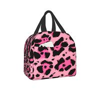 DJNGN Pink Leopard Insulated Lunch Bag for Women Men Lunch Box Container Reusable Leakproof Cooler Tote Bags for Office Picnic Sporting
