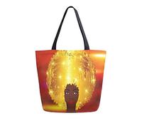 DJNGN Portrait African Women Dark Skin Female Face Women Top Handle Handbags Shoulder Tote Bag Canvas Reusable Grocery Bags Carrying Bag with Handles
