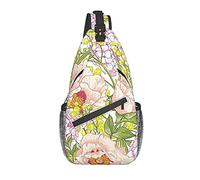 DJNGN Purple And Yellow Flower Crossbody Chest Bag, Shoulder Bag, Weekend Outdoor Hiking Backpack, Suitable For Men And Women