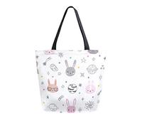 DJNGN Rabbits In The Planets Canvas Tote Bag Tote Carrying Bag Shoulder Bag for Shopping Travel bag Reusable Grocery Bags