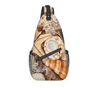 DJNGN Seashell Landscape On The Beach Crossbody Chest Bag, Shoulder Bag, Weekend Outdoor Hiking Backpack, Suitable For Men And Women