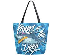 DJNGN Shark Camouflage Print Reusable Grocery Shopping Bag Canvas Tote Bag Large Collapsible Washable Handbag Shoulder for Women