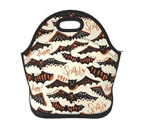 DJNGN Soft Neoprene Bat Lunch Tote Bag Lightweight Insulated Reusable Lunch Bag for Outdoor Travel Work School