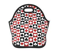 DJNGN Soft Neoprene Card Flower Lunch Tote Bag Lightweight Insulated Reusable Lunch Bag for Outdoor Travel Work School