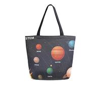 DJNGN Solar System With The Sun Canvas Tote Bag Tote Carrying Bag Shoulder Bag for Shopping Travel bag Reusable Grocery Bags