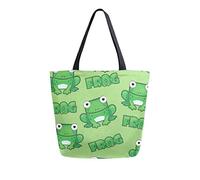 DJNGN Square Frog Canvas Tote Bag Reusable Grocery Bags Tote Carrying Bag with Handles
