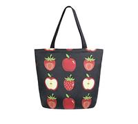 DJNGN Strawberry And s Canvas Tote Bag Reusable Grocery Bags Tote Carrying Bag with Handles