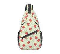 DJNGN Strawberry Sling Bag, Chest Bag Daypack, Crossbody Sling Backpack for Travel Sports Running Hiking