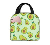 DJNGN Super Cute Green Avocados Insulated Lunch Bag for Women Reusable Lunch Box Men Food Containers Portable Cooler Bags Reusable Snack Bag for Girls Boys
