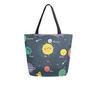 DJNGN The Solar System Canvas Tote Bag Tote Carrying Bag Shoulder Bag for Shopping Travel bag Reusable Grocery Bags