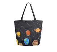 DJNGN The Solar System Milky Way Galaxy Canvas Tote Bag Tote Carrying Bag Shoulder Bag for Shopping Travel bag Reusable Grocery Bags